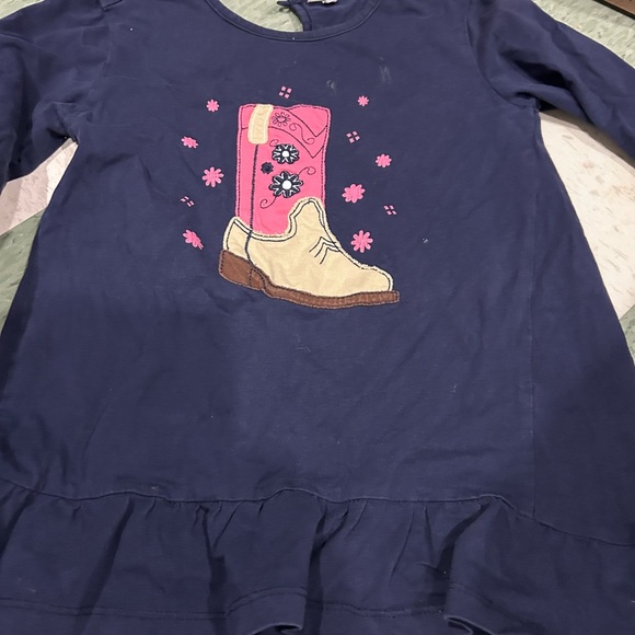 CR Kids Navy Dress with Pink Boot Design - Picture 1 of 2